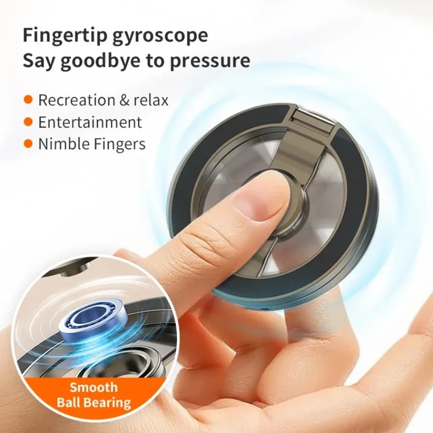 Dual-Sided Magnetic Phone Stand Foldable Fidget Spinner Ring Holder Compatible Portable Desktop Bracket for iPhone 12-17