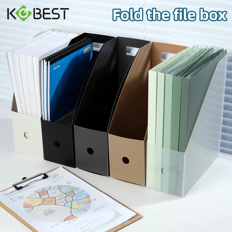 Organizzatore di file da tavolo pieghevole A4, scatola di immagazzinaggio di libri, leggio per studenti impermeabile e contenitore di archiviazione