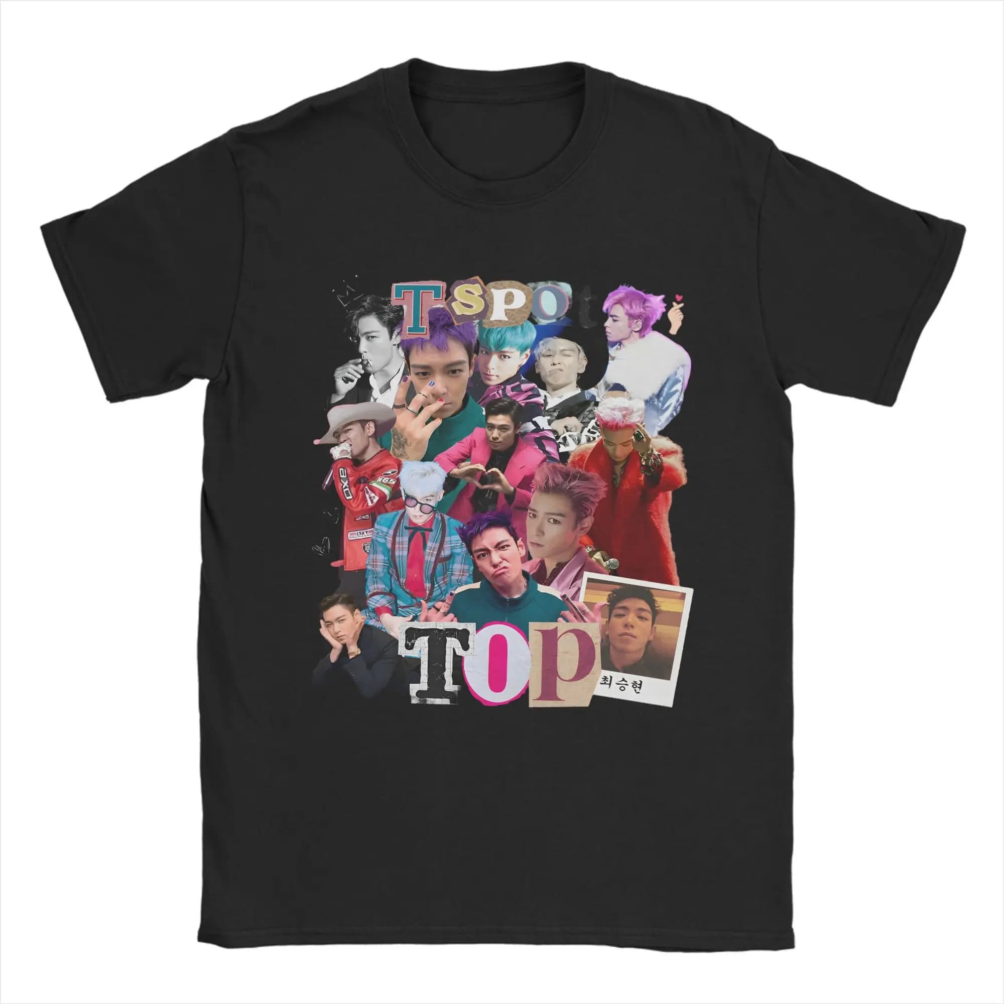 Thanos Choi Seung-hyun (T.O.P) Player 230 T.O.P 90s T Shirt Men's Cotton Clothing Retro Round Neck Short Sleeve