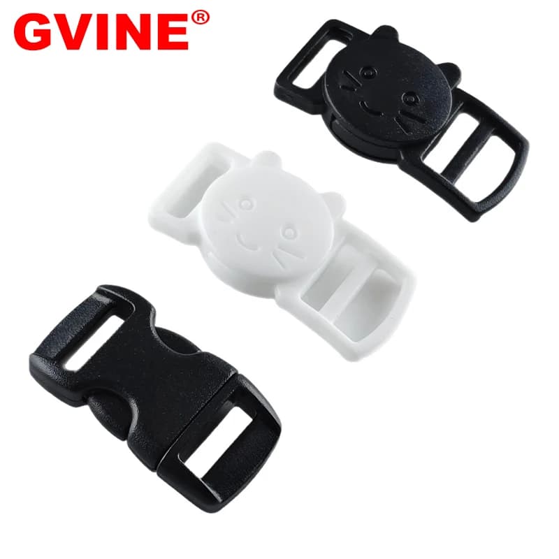 10 Pcs Cat-Head Plastic Release Buckle for Bag Pet Leash Dog Collar Paracord Adjustable Clip Buckles Webbing 10mm