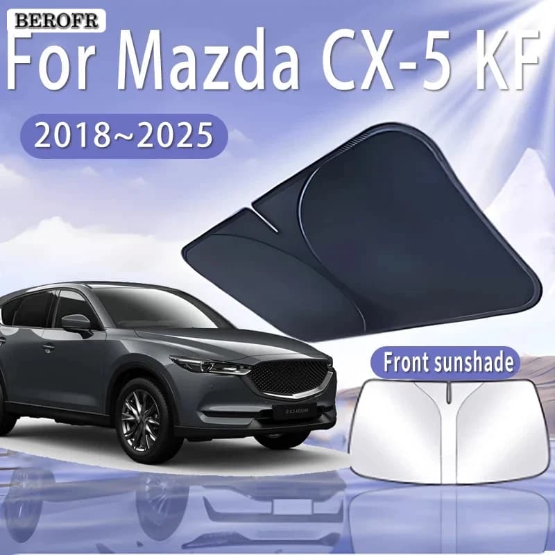 Foldable Car Sun Visor For Mazda CX-5 KF 2018~2025 2020 2022 Front Windshield Sunshade Heat Insulation Summer Auto Accessories
