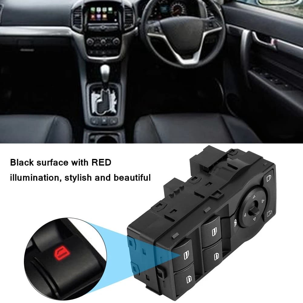 Interruttore alzacristallo elettrico Interruttore di comando alzacristallo elettrico principale nero con illuminazione rossa per interruttore finestra nera Holden Commodore VE