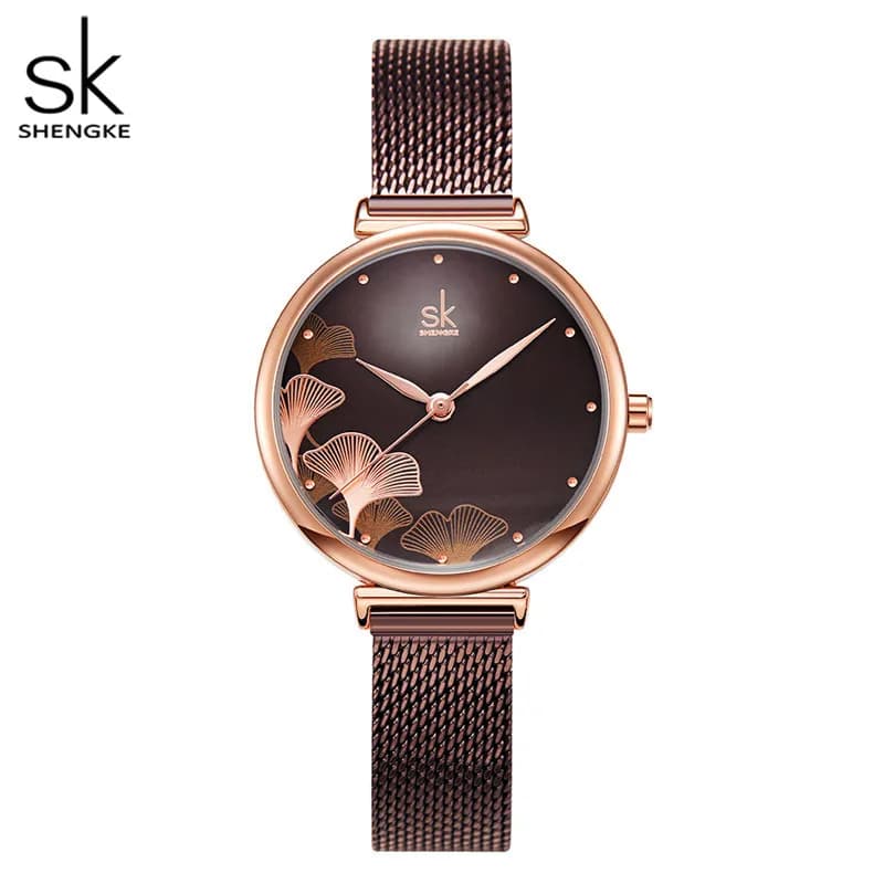 Shengke Ladies' Watches With Original Design Fashion Lucky Clover Ladies' Fashion Quartz Wrist Watch Elegant Luxury Top