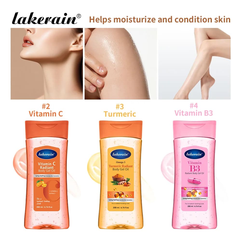 Oil Gel Body Illuminant to Vitamin C and Curcuma, Softens the Dry Skin, Radiant Finish, Body Oil Nutrient and Hydrating, Non Untuoso