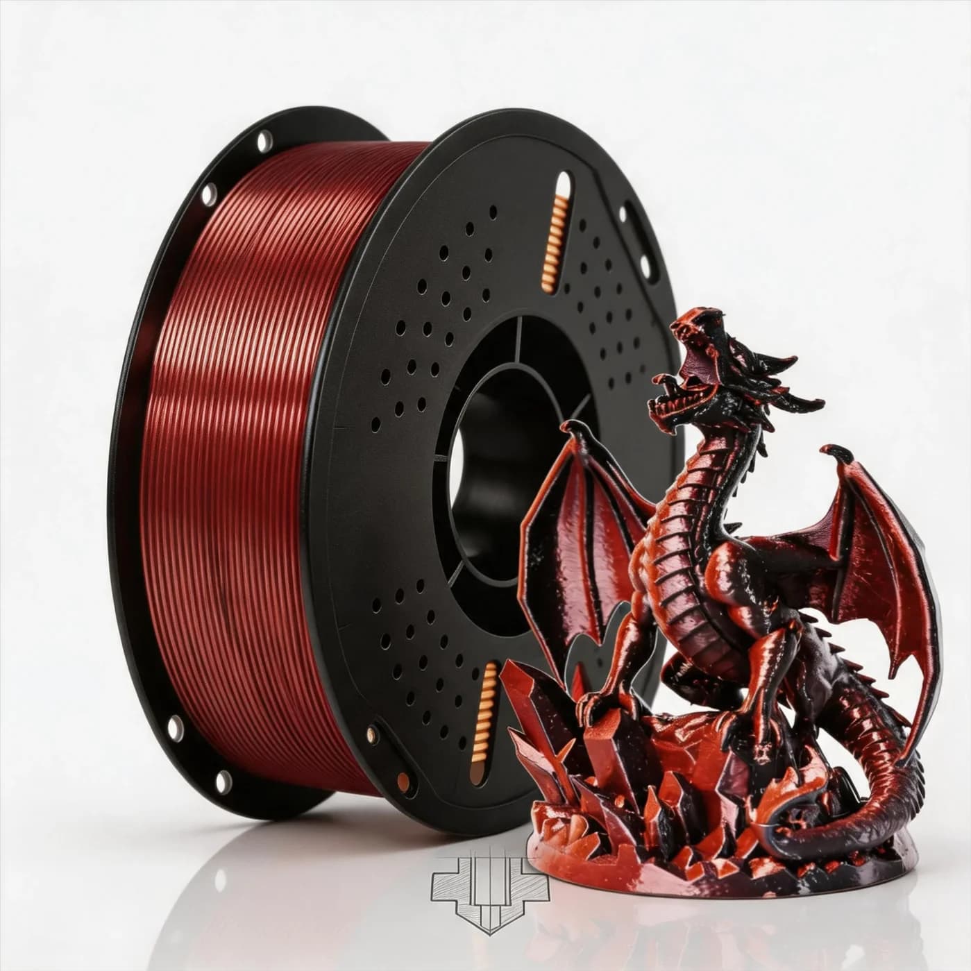 1KG/2.2lb PLA 3D Printer Filament, Dual Color Black Red PLA Filament 1.75mm, Shiny Color Change 3D Printing Filament