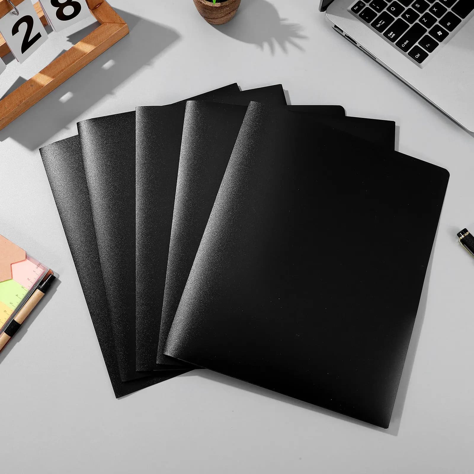 12 Pezzi Cartelle Portadocumenti A4, Organizzatore con Doppia Tasca e Scomparto per Biglietti da Visita, Porta Manuali e Opuscoli