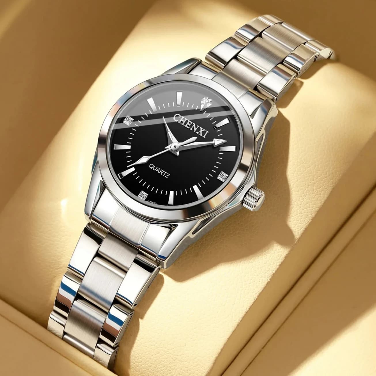 Orologio da donna minimalista al quarzo, in acciaio inossidabile, impermeabile, elegante, alla moda, di lusso, casual, da lavoro, regalo per le feste