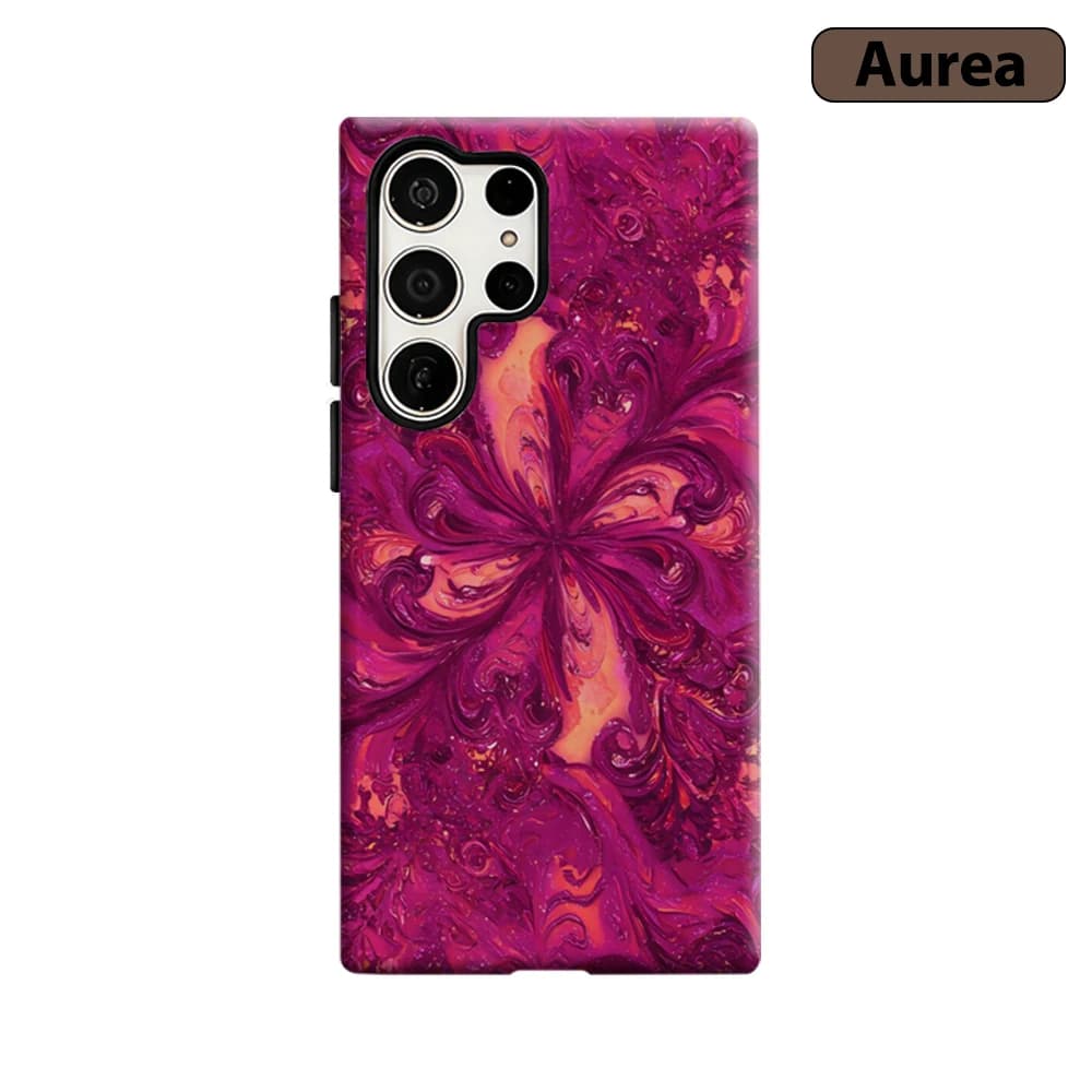 Cover per Telefono con Effetto Vortice Magenta per Samsung Galaxy S25 Ultra S24 S23 Ultra Plus, Custodia Antiurto a Doppio Strato Resistente