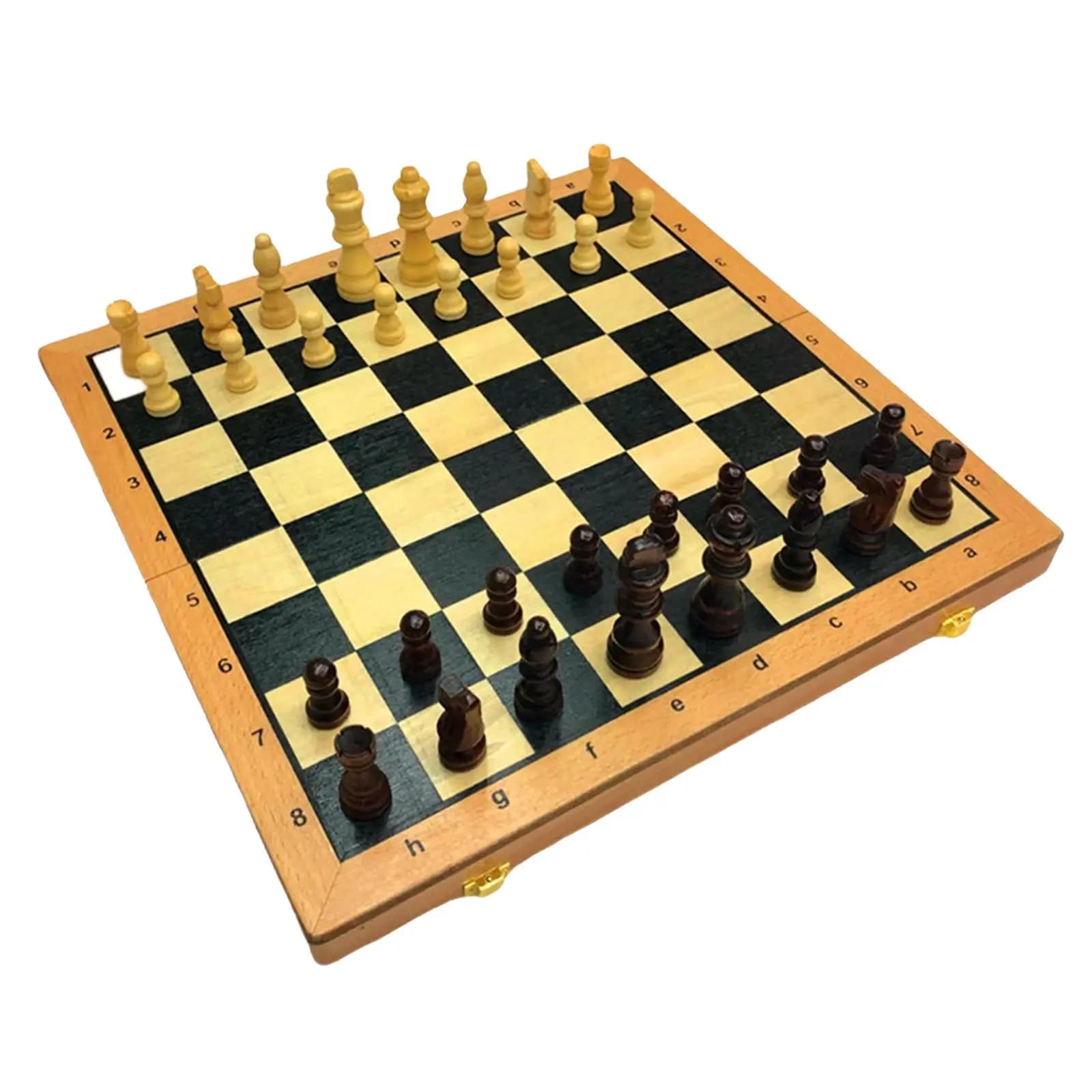 Set di Scacchi in Legno da 15 Pollici, Gioco da Tavolo Portatile Artigianale, Ottima Idea Regalo