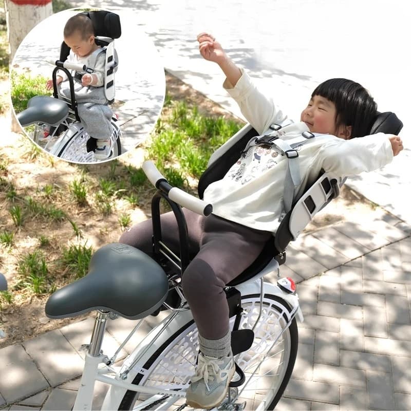Seggiolini per bici per bambini montati posteriori Seggiolino per bici per bambini Poggiapiedi per marsupio posteriore Supporto in ferro Tappetino per seggiolino per bicicletta portatile di sicurezza per bambini