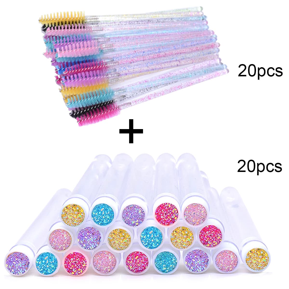 OKAYLASH 20 Set Eyebrow Mascara Bacchette Tubes Reusable Glitter Eye Lash Brush Case Eyebrow Spoolie Pettine Container Wholesale