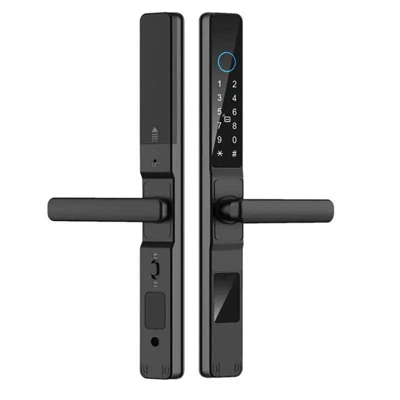 ABZZ-Tuya Serratura intelligente per porta con impronta digitale, biometrica, impermeabile, digitale, elettronica, APP, password per scheda IC, serratura in lega di alluminio A