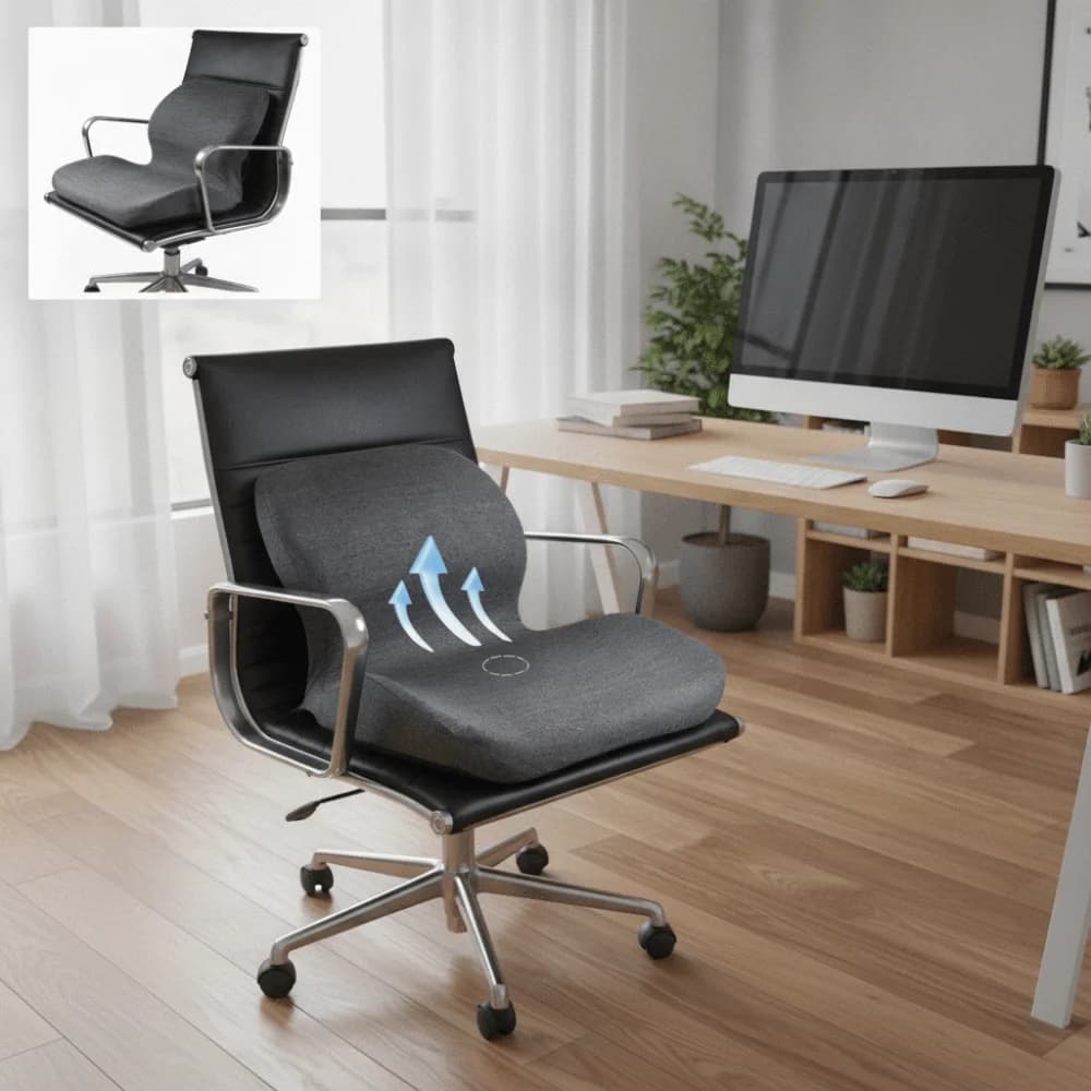 Ergonomic Seat Cushion Orthopedic One-Piece Design Lumbar Support Cushion Long Drive Non-Slip Seat Pillow Gaming Chair