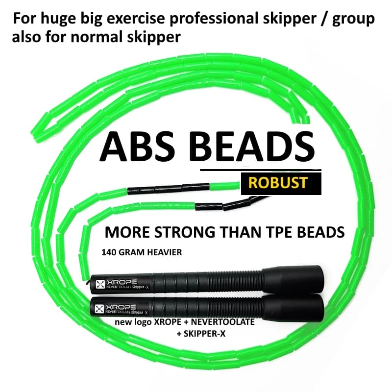 NEVERTOOLATE XROPE ABS TPE 7mm beads hard jump rope jumper for jumping rope with professional competition 2.9 meters long handle 2.9 meters