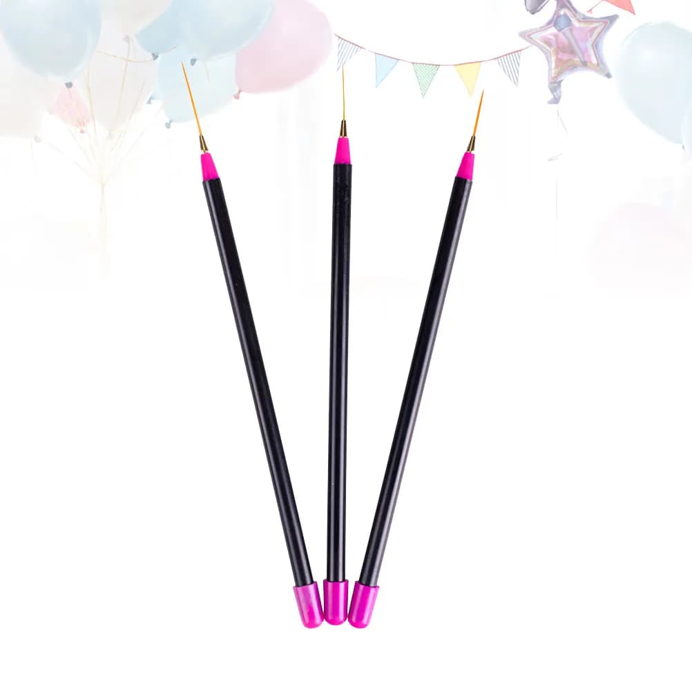 Set di 3 Pennelli per Nail Art, Strumenti per Decorazione Unghie, Pennello Robusto per Smalto, Penna per Linee Sottili, Set per Design Unghie