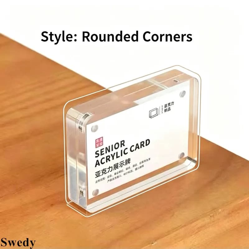 15 Pieces 4x6cm Acrylic Magnetic Price Label Holder Round Corner Table Card Pricing & Menu List Display Frame Menu Sign Holder