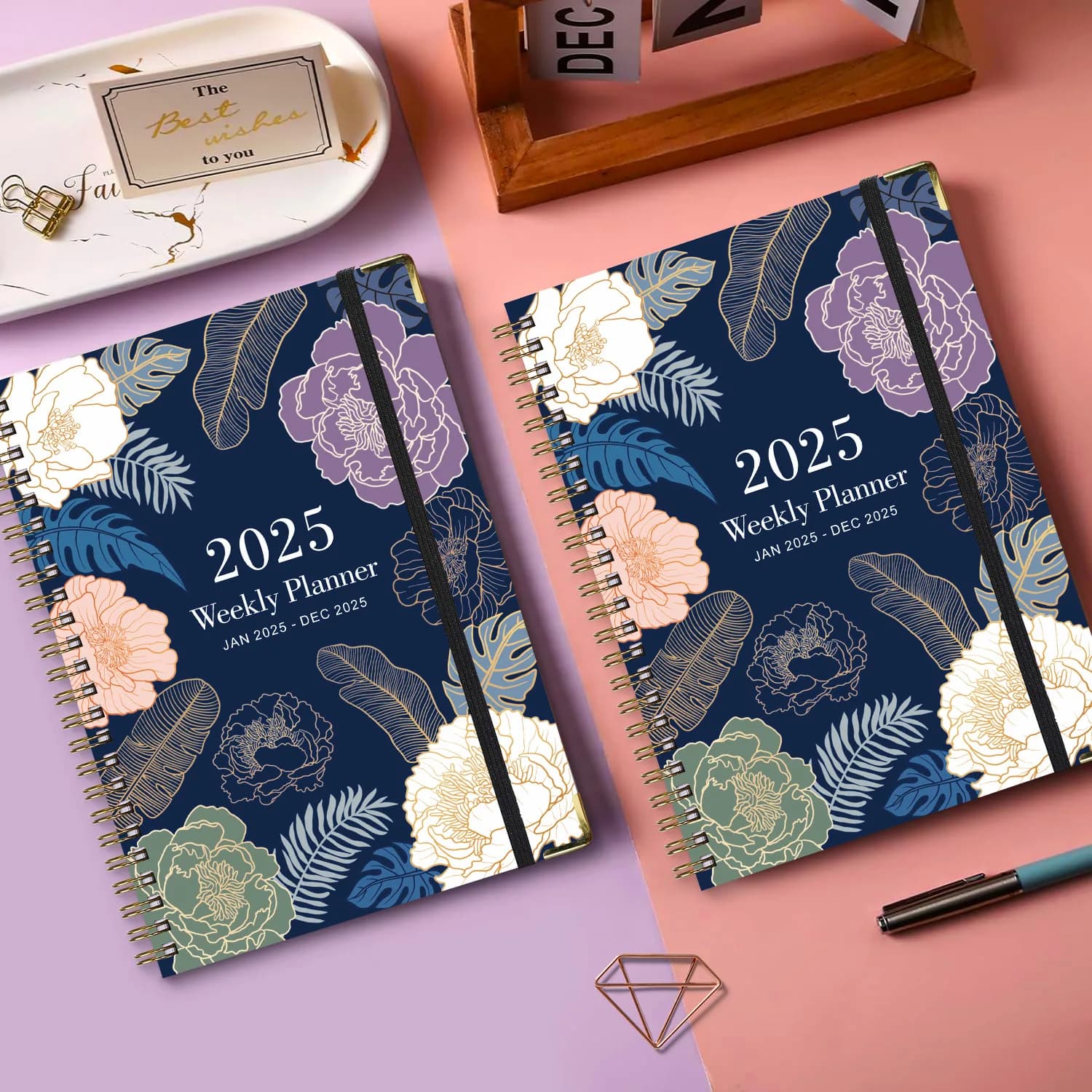 Bview Art 2025 Planner settimanale Agenda inglese A5 PLANNER Coil Notebook