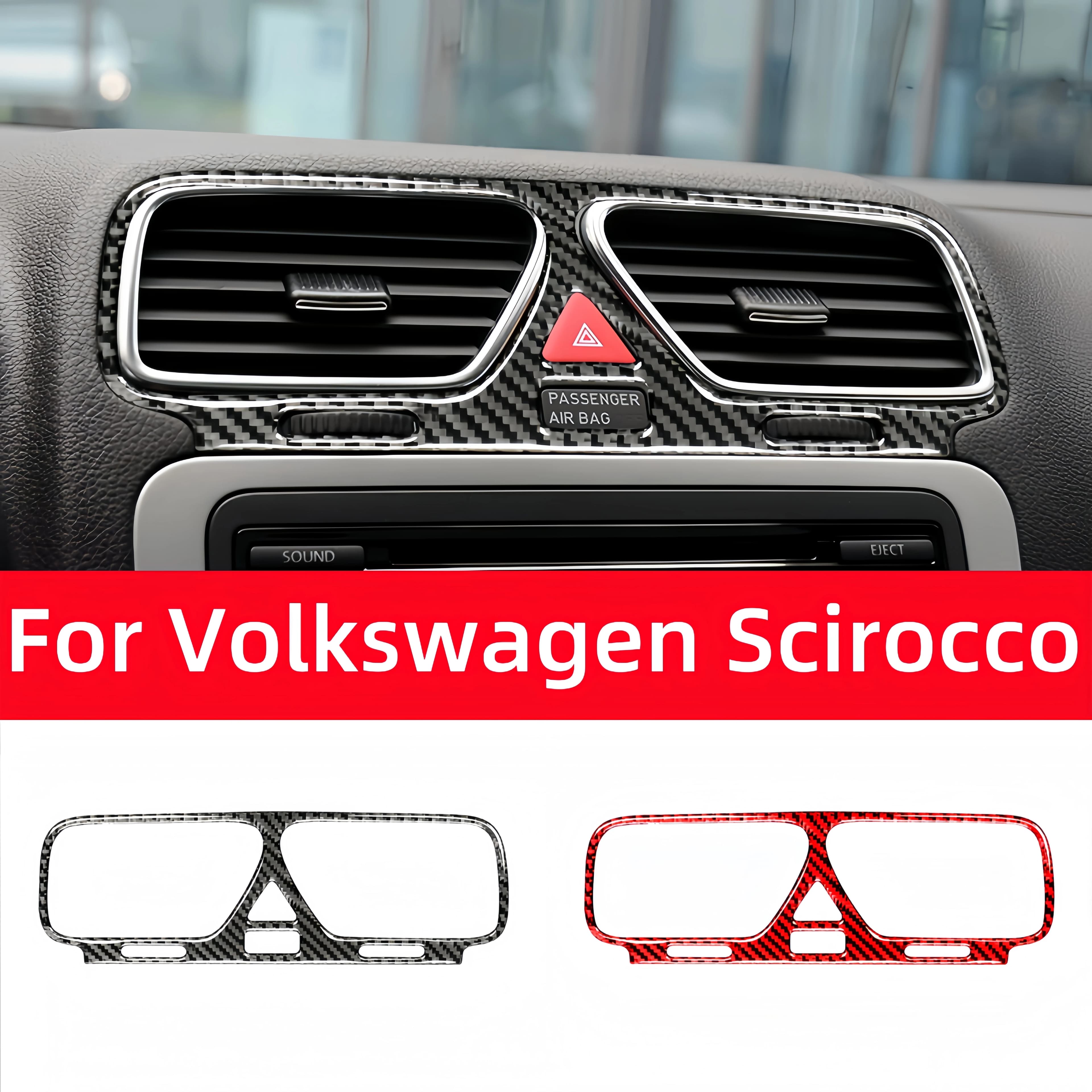 Accessories for Volkswagen Scirocco R 2009-2016, Carbon Fiber Stickers for Interior, Decoration Central Bushes, Styling Auto