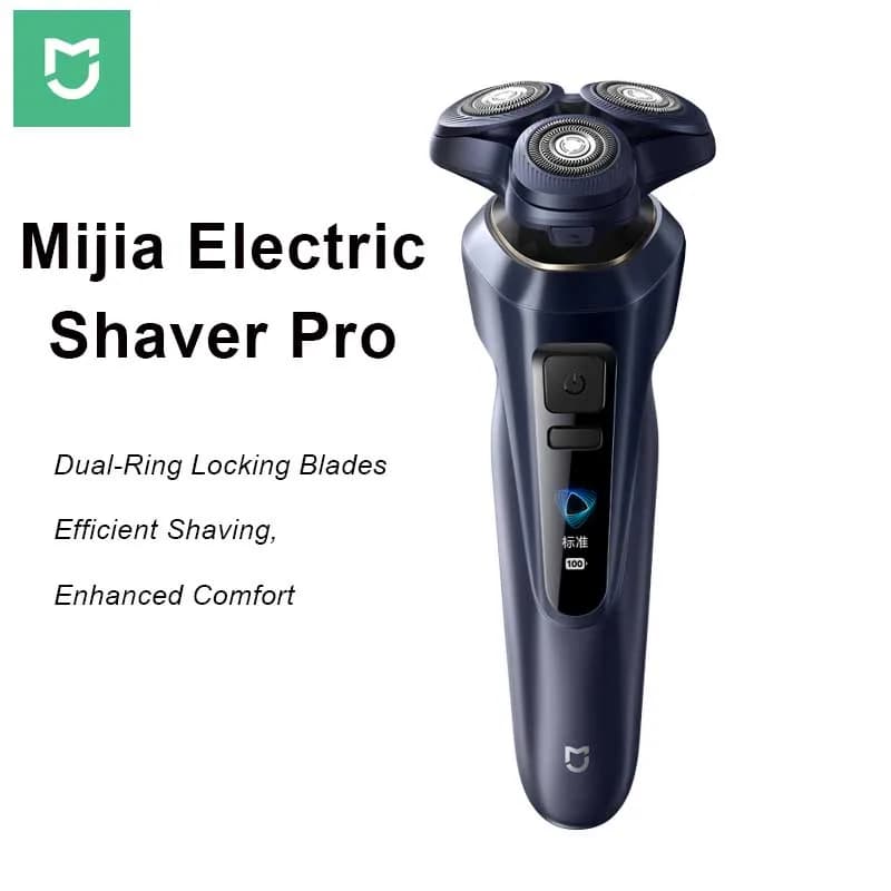 Rasoio Elettrico Mijia Pro con Schermo a Colori Dinamico 360° ° Rasoio Elettrico Impermeabile Wet/Dry per Rasatura Completa e Rifinitura dei Peli - Idea Regalo