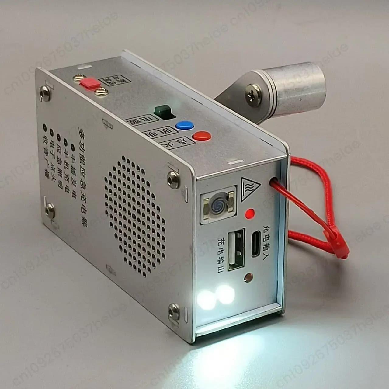 Torcia LED con Radio e Caricatore USB a Manovella per Emergenze all'Aperto, Generatore di Backup Compatto per Sopravvivenza