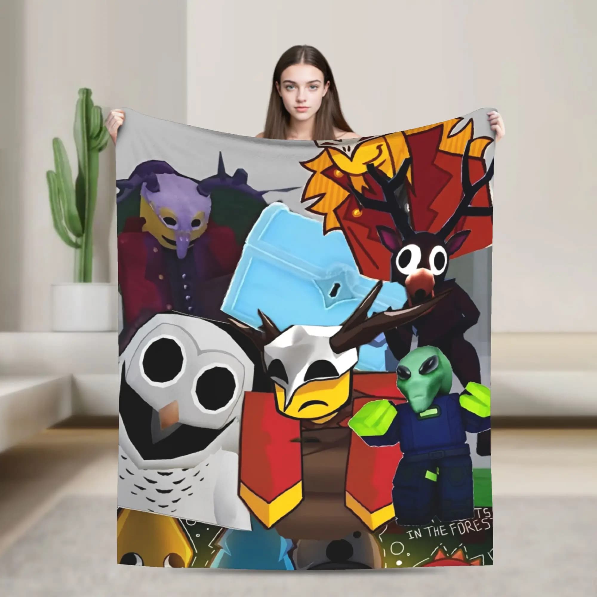 99 Nights in the Forests Blanket Multi-size Warm Cozy Fluffy Video Games Throw Blankets for Couch Sofa and Bed