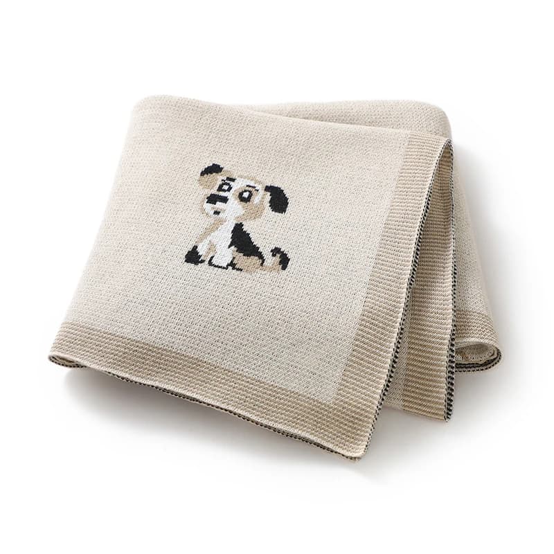 Coperta per bambini in cotone lavorato a maglia 90 * 70CM Passeggino per neonato Avvolgente per fasce Super morbido Plaid Ragazza Ragazzo Biancheria da letto Trapunta Simpatico cartone animato Cane