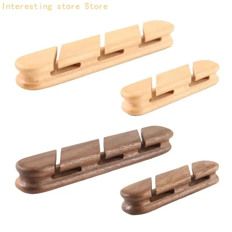 55kc Clip cavi in ​​legno naturale da 55kc Gestione dei cavi per scrivania