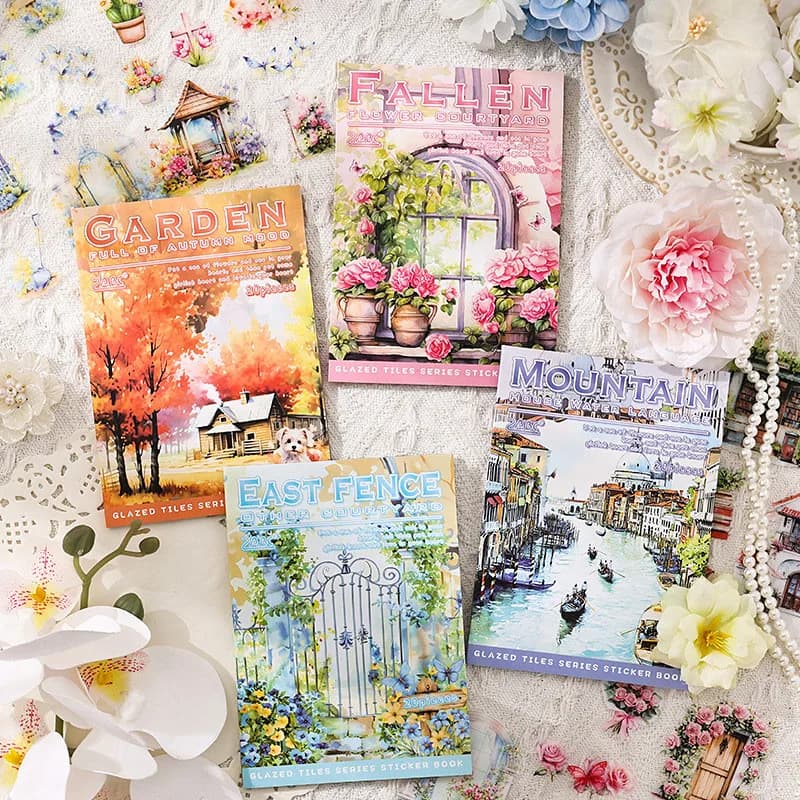 Journamm 20 pz/pacco Ins PET Libro di adesivi Paesaggio Adesivi per Scrapbooking Journaling Artigianato fai da te Pianificatori e materiali artistici