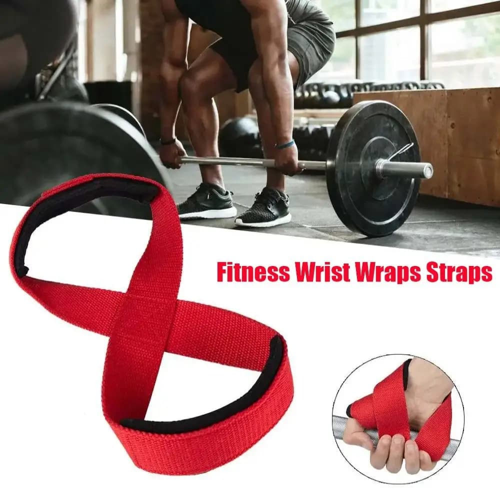 1 Pair Polyester Weightlifting Hand Belt Bracer Anti-Slip Sport Fitness Wrist Wraps 8 Words Gym Support Lifting Grip Belt