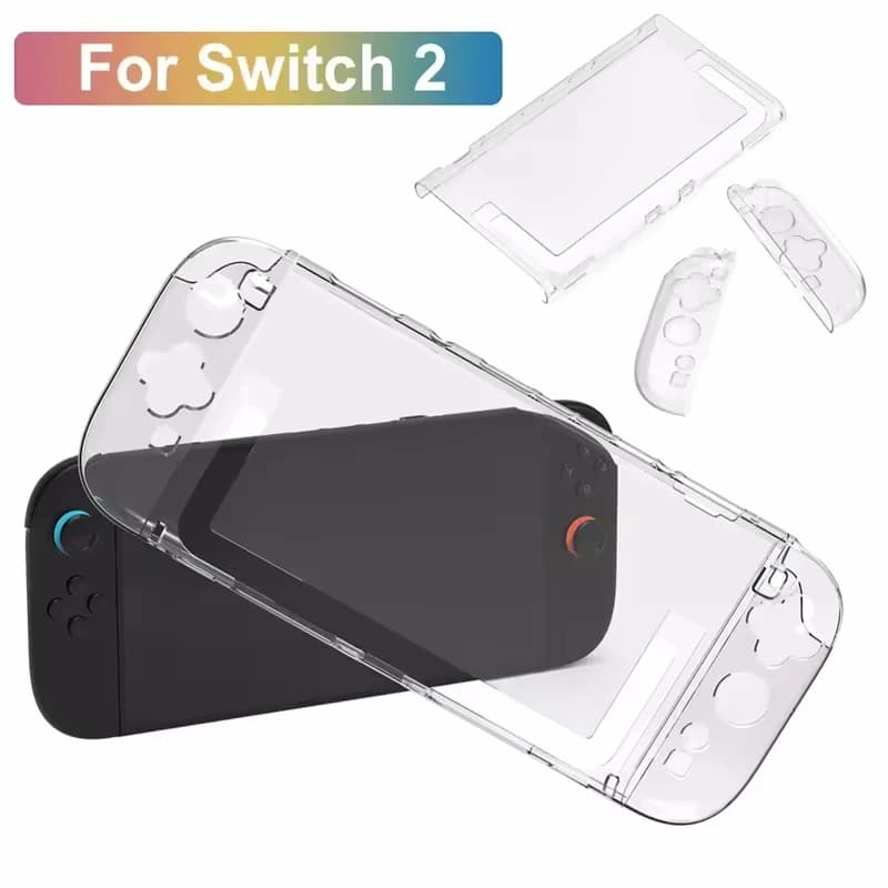 Custodia protettiva rigida per PC con cornice trasparente Custodia protettiva in cristallo antigraffio trasparente per accessorio console Nintendo Switch 2