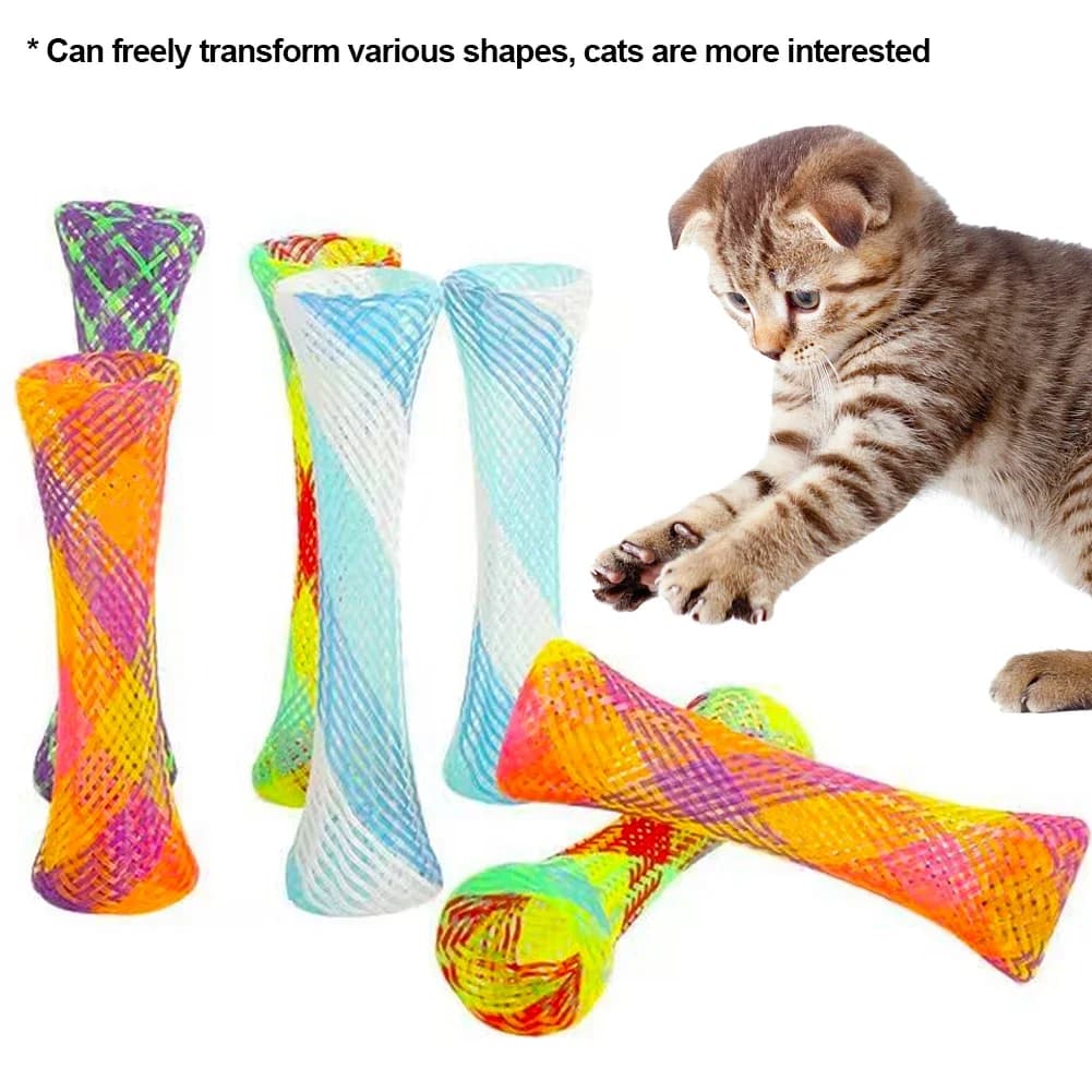10 Giocattoli a Molla per Gatti, Pieghevoli, Multicolore, Giocattoli Interattivi per Gattini, Accessori per Animali Domestici