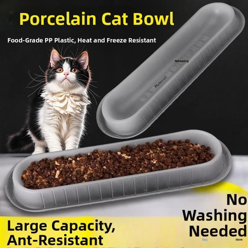 Ciotola Lunga Anti-Caduta per Gatti Randagi, Facile da Usare, Multi-Ciotola per Alimentazione di Grandi Gruppi, Accessori per Animali Domestici, Ciotola per Cibo