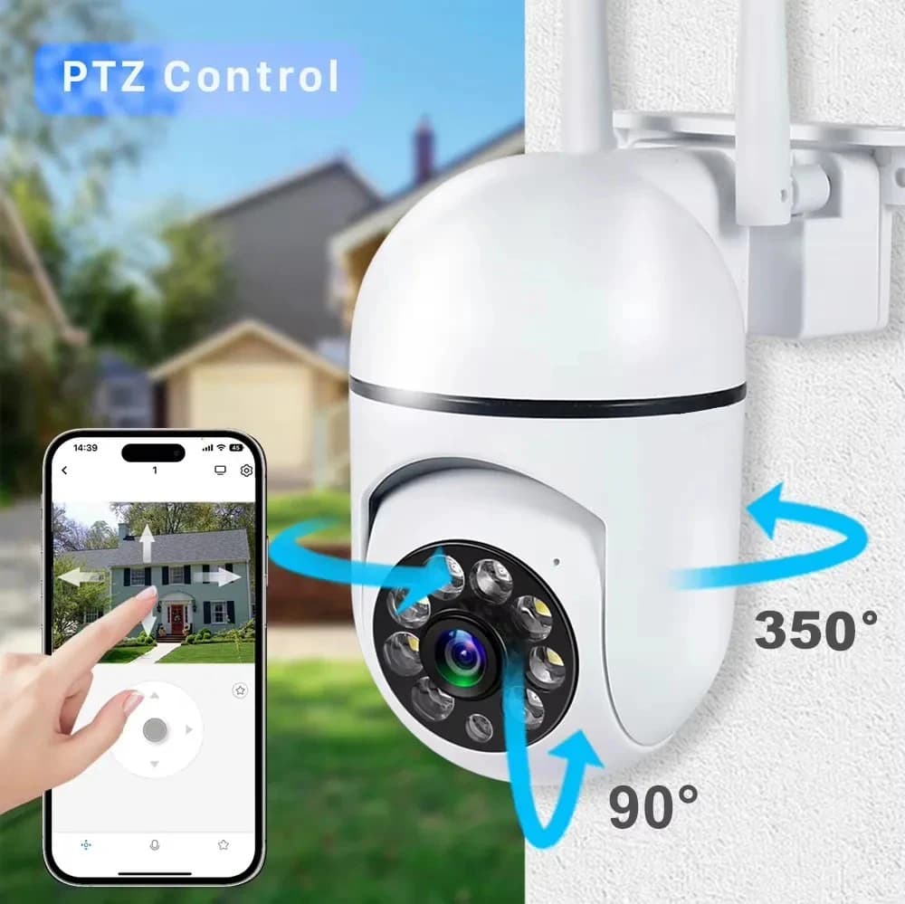 Telecamera di monitoraggio wireless WiFi A7 2.4G, 355 gradi, 1080P HD, telecamera di sicurezza domestica, visione notturna remota, monitor per casa intelligente