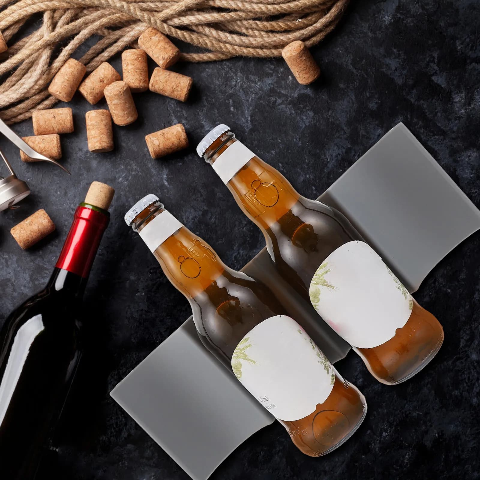 Portabottiglie per vino rosso, 2 pezzi, in plastica, a forma di onda, porta bottiglie di vino, organizer salvaspazio, supporto per la conservazione in cucina, uso universale