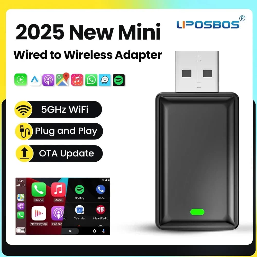 NUOVO Mini 2in1 Wireless CarPlay e Android Auto Adattatore Wireless Smart Mini Box Dongle Bluetooth WiFi Collegamento Veloce Plug And Play Box