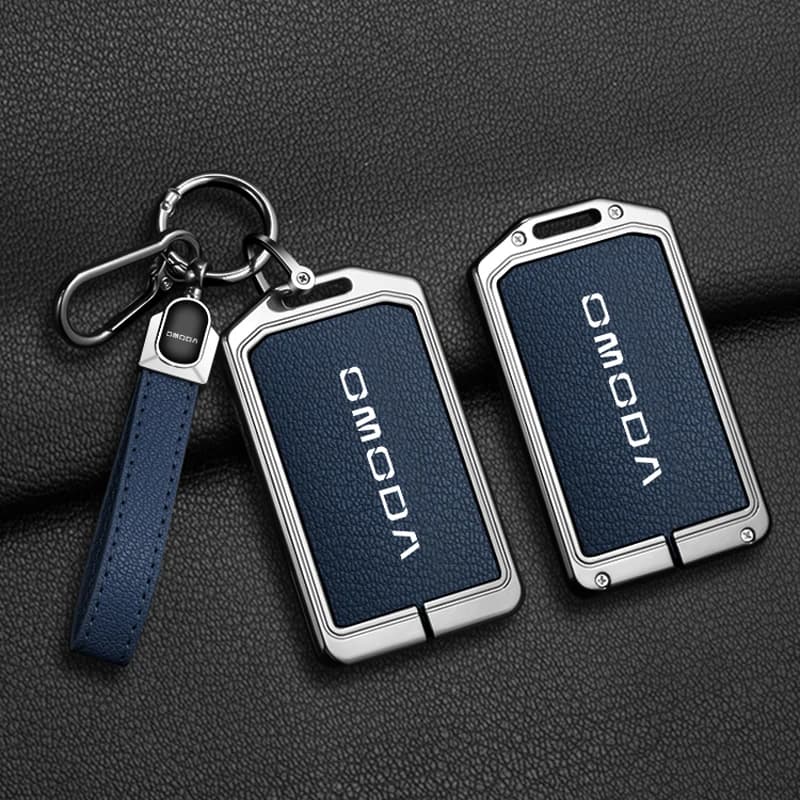 Car Zinc Alloy Leather NFC Card Remote Key Cover Case For Chery Omoda S5 C5 E5 Protector Holder Shell Keychain Auto Accessories