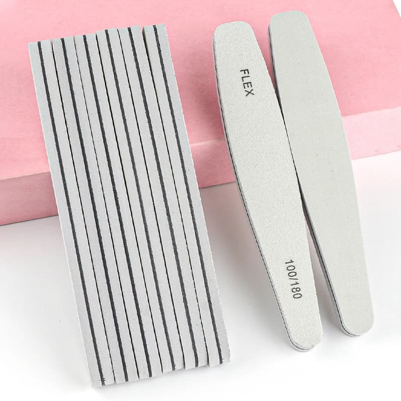 5/10/20Pcs Grey Nail Files 100/180 Grit Washable Sponge Sanding Buffer Blocks for Gel Polish Manicure Pedicure Supplies