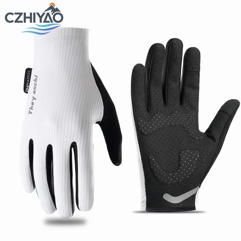Guanti da Ciclismo CZHIYAO Estivi e Primaverili, Traspiranti, Antiscivolo, Touch Screen, per MTB, Bici da Strada e Moto
