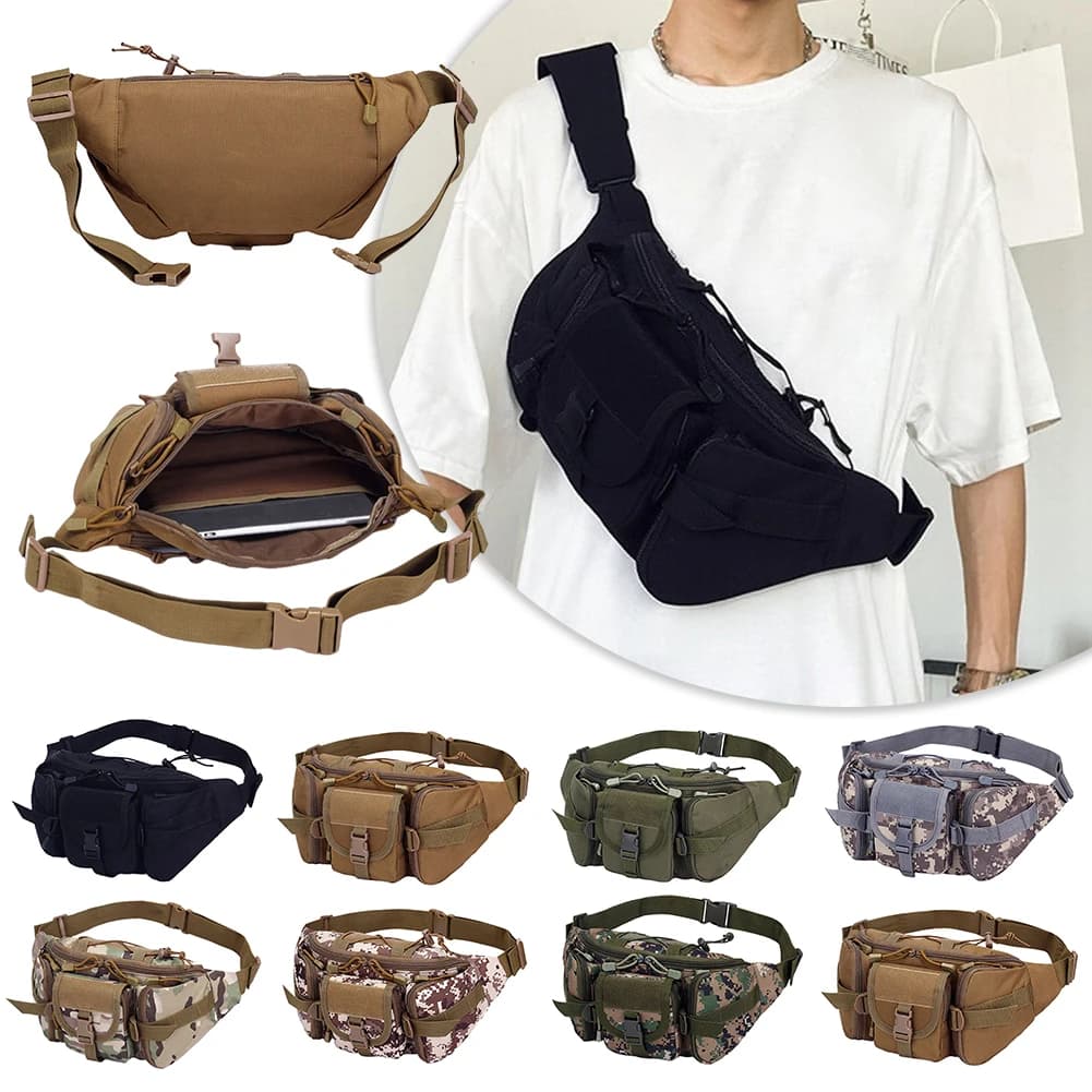Marsupio, men's pouch, open air sport pouch, multipurpose camping pouch, hiking, traveling, running, fishing