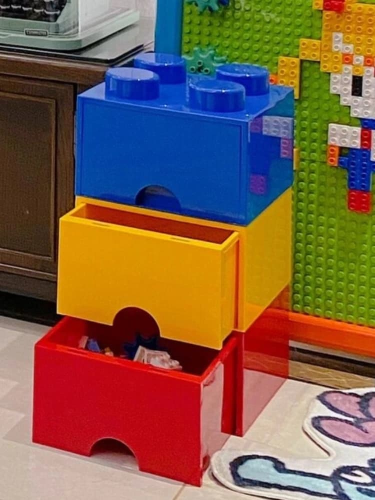 Scatola portaoggetti per blocchi di costruzione in dopamina, cassetto per la casa, scatola di finitura per auto, giocattolo in plastica, armadio creativo, pendolo per la casa