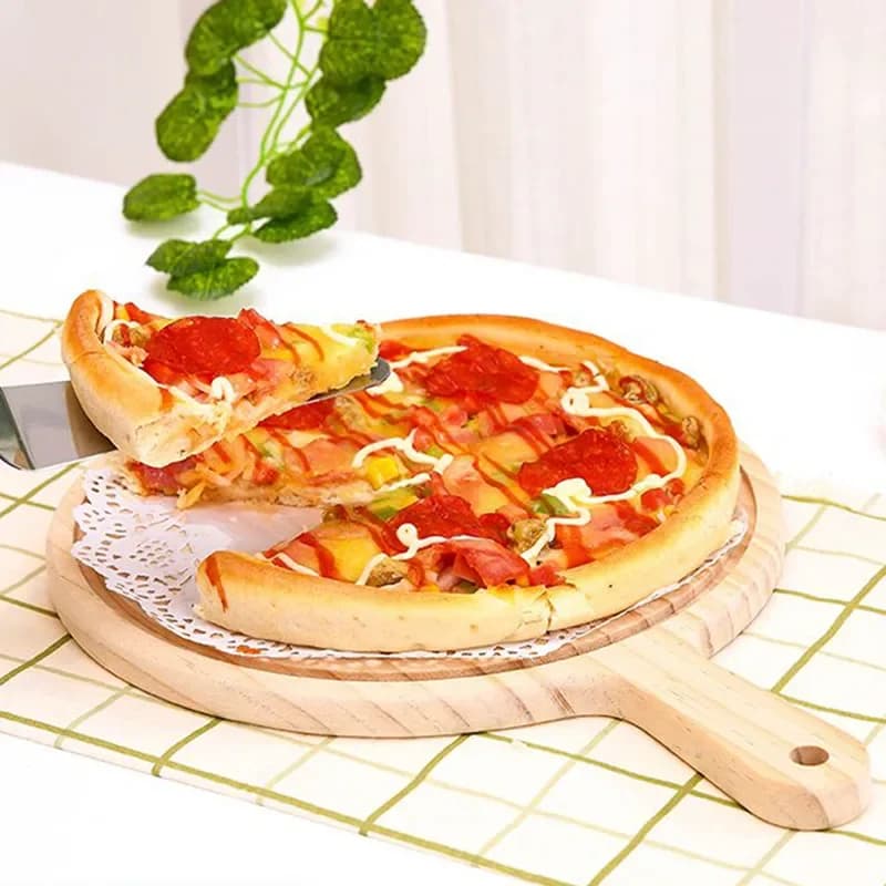 Pratica tavola rotonda in legno per Pizza con manico teglia per Pizza cucina di casa panetteria Gadget da forno