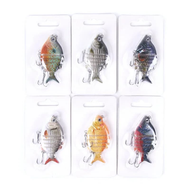 Esca Artificiale Bionica Multi-Sezione da 6,35 cm e 9,3 g per la Pesca alla Tilapia - Attrezzatura da Pesca Resistente