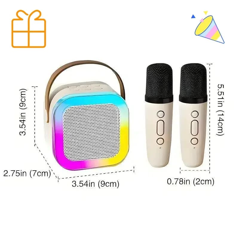 Macchina karaoke RGB portatile per bambini - 2 microfoni wireless Bluetooth 5.3 Home KTV Regalo di compleanno