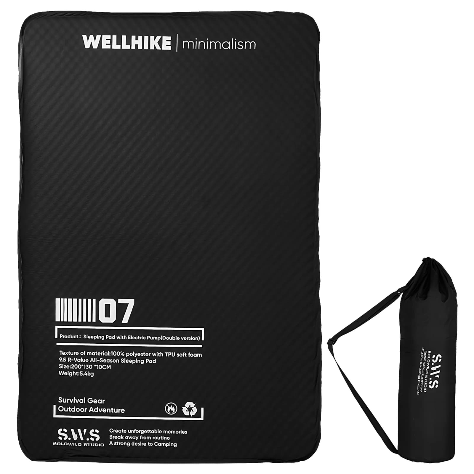 Double Inflatable Camping Mat with Built-in Pump Compact Camping Air Mattress Automatic Inflatable Mat for Backpacking Car Tent