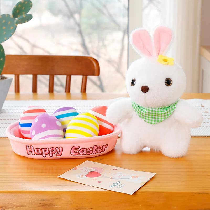 Peluche di Coniglietto Pasquale Morbido e Soffice da 20cm, Giocattolo Kawaii, Simpatico Pupazzo di Coniglio, Cuscino Cartoon per Ragazze, Regalo per Bambini