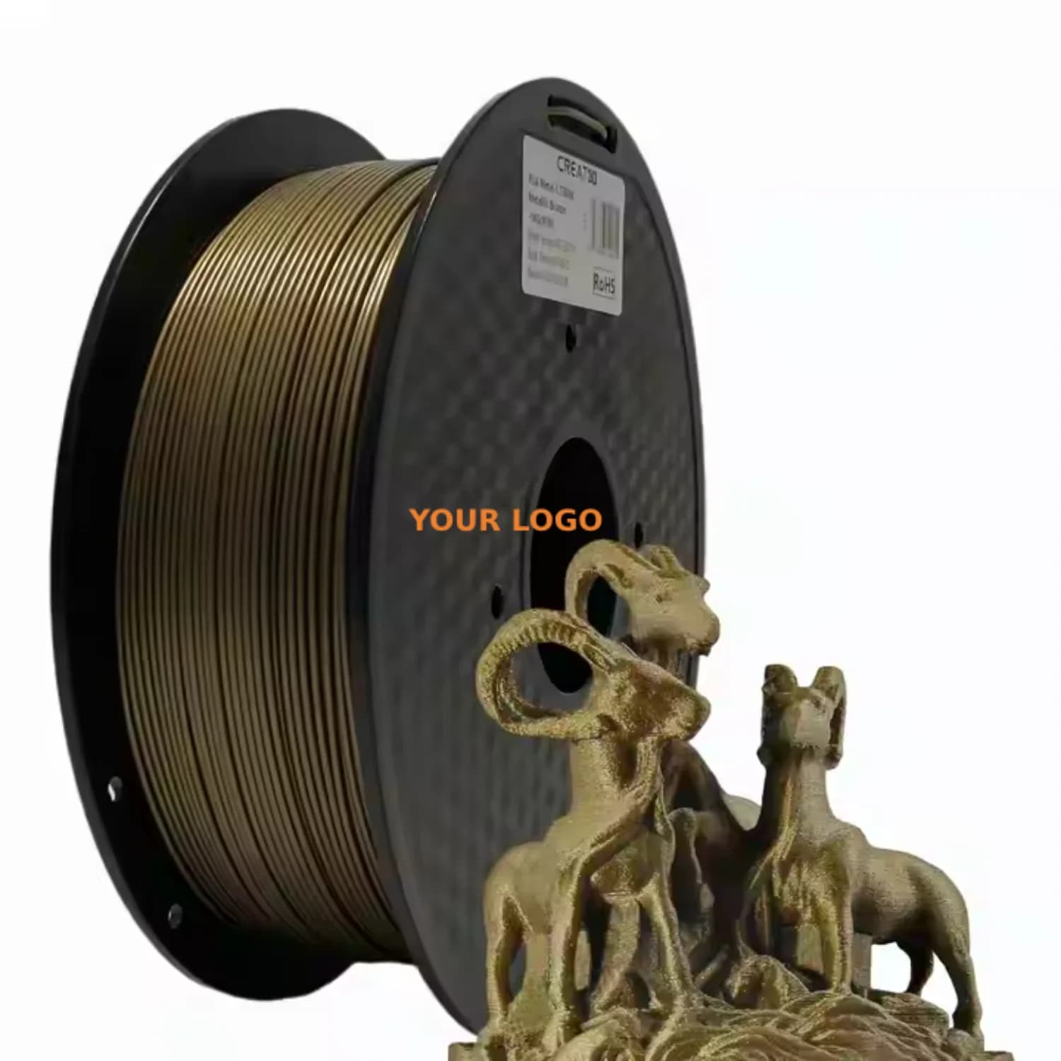 STLFCreat3D Filamento per Stampa 3D in PLA Metallico 1.75mm 1kg/bobina 20% Polvere Metallica Filamento PLA Metallico per Stampante 3D