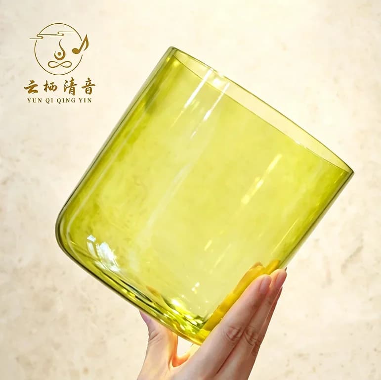 YUNQIQINGYIN Crystal Soul Green Alchemy Crystal Singing Bowl Complete Kit Premium Quartz Sound Bowl for Sound Therapy Chakra Meditation Crystal Healing Yoga Relaxation