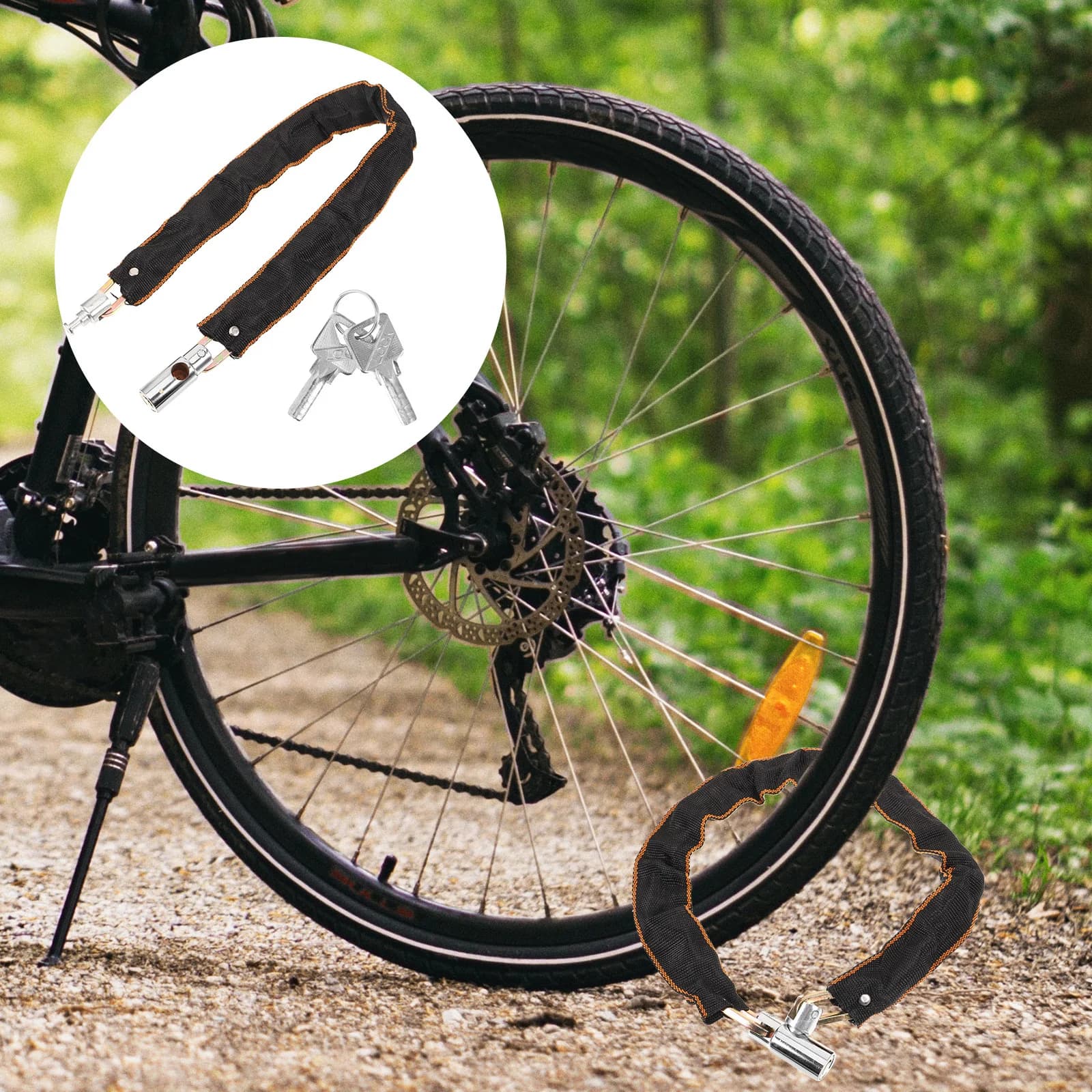 Lucchetto per catena per bici Antifurto resistente impermeabile per scooter da bicicletta per uso esterno Robusto ciclismo