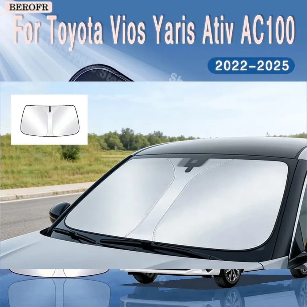 For Toyota Vios Yaris Ativ AC100 2022~2025 2023 Car Sun Visor Front Windshield Sunshade Heat Insulation Summer Auto Accessories