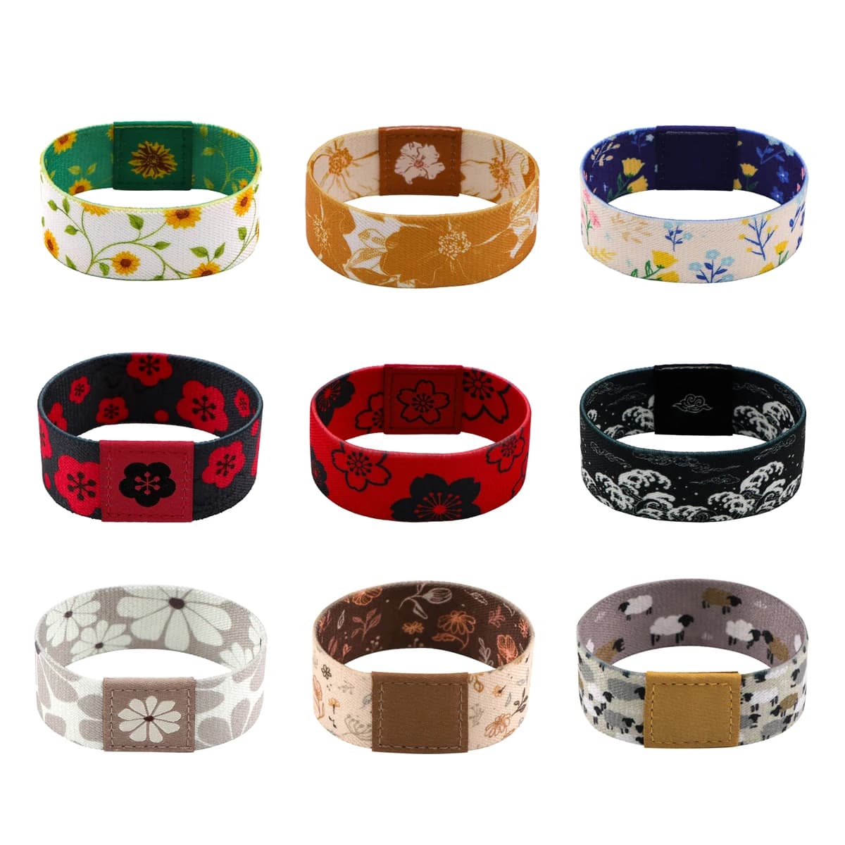 Red Flower Elastic Wristband Waves Fashion Daisy Bracelet For Women Men Cartoon Colorful Bangles Accessories Friends Gifts